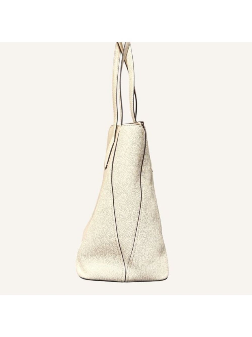 Kate Spade Large Margaux Leather Tote Cream Vanilla Classic Travel Work - Picture 8 of 13